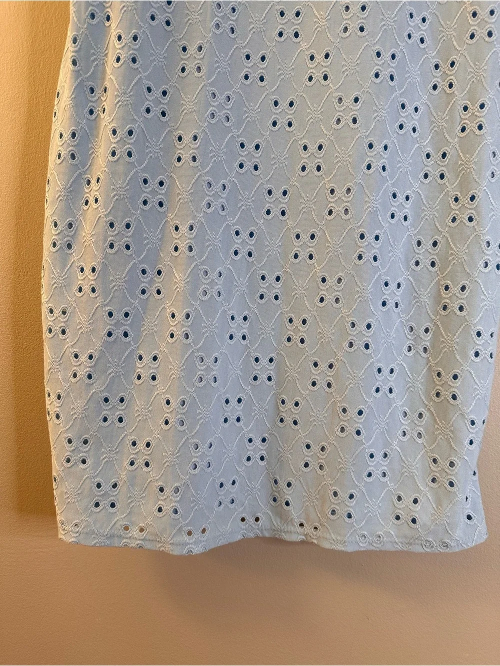 No Boundaries Light Blue Eyelet Mini Dress